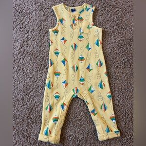 Yellow Kite Print Baby Romper